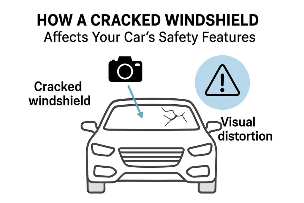 Cracked Windshield Affects Your Car’s Safety Features and cameras/sensors
